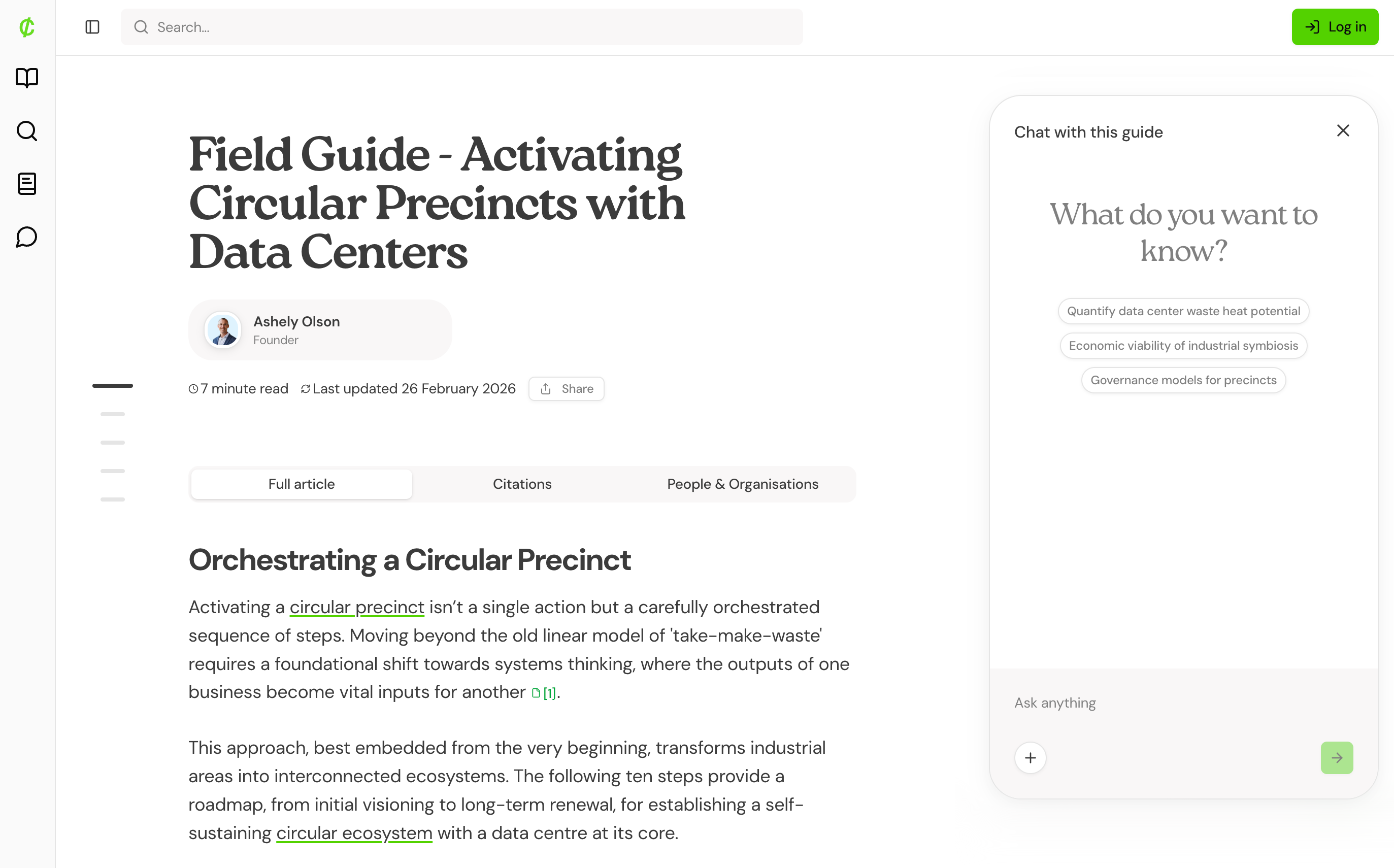Climatalist Field Guide - Activating Circular Precincts with Data Centers